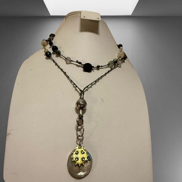 Artisan Jewelry - Artisan Boho Beaded Mixed Metal Necklace